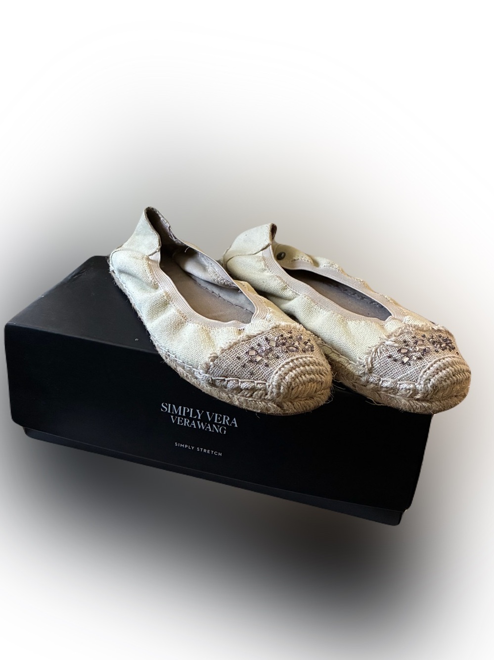 Vera Bradley Cream Embellished Espadrille Flats